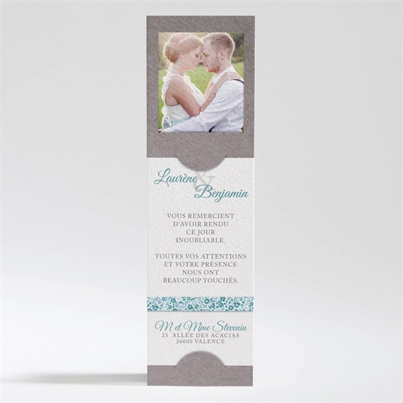 Remerciement mariage Liberty texturé réf.N200316