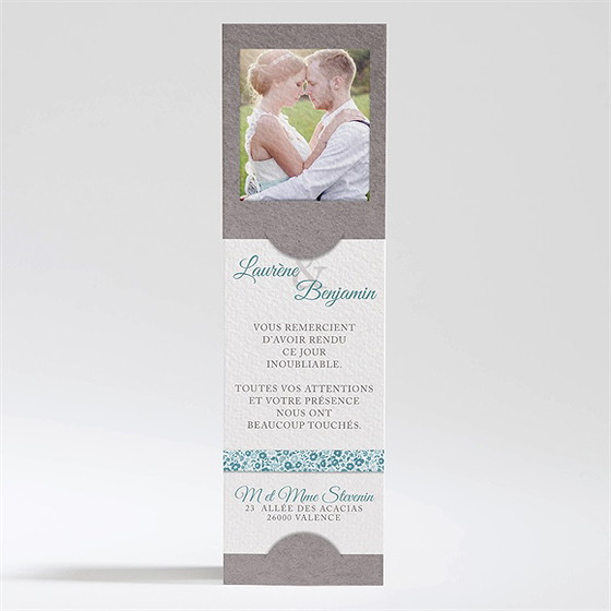Remerciement mariage liberty texturé