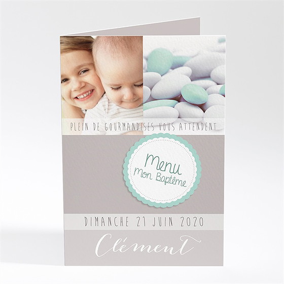 Menu baptême jolie frimousse