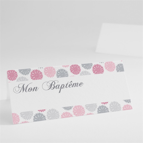 Marque-place baptême Fete des pois roses réf.N440387