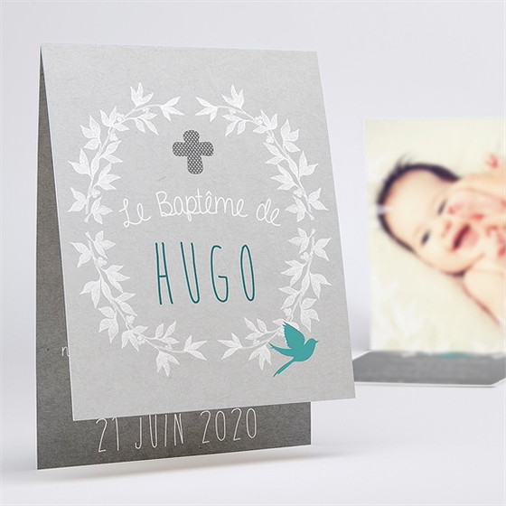 Faire-part de baptême découpe originale