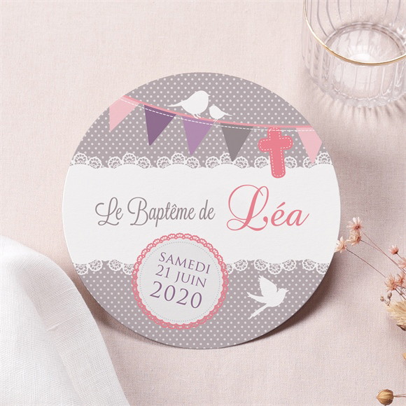 Faire-part de baptême Rondeur et douceur ! réf.N32162