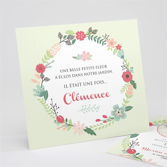 Faire-part naissance Farandole de fleurs réf.N311104
