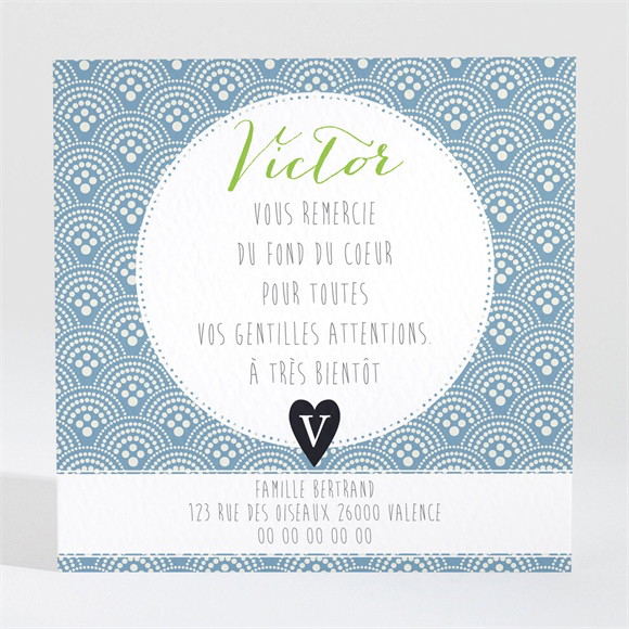 Remerciement naissance Ecrin de motifs réf.N300371