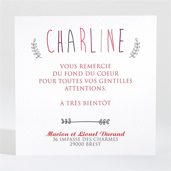 Remerciement naissance joli texte et 3 photos