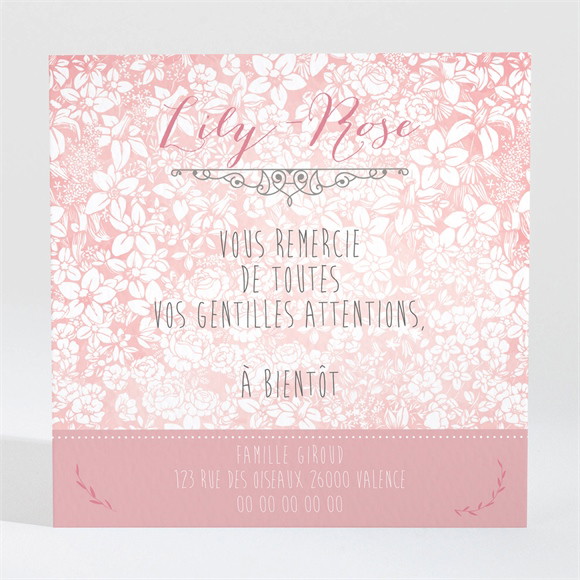 Remerciement naissance Photo dans sa Couronne réf.N300369