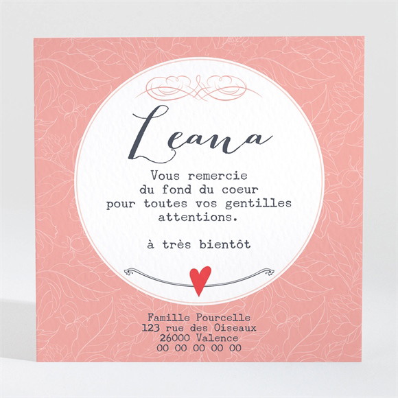 Remerciement naissance Moderne et Doux Photos réf.N300380