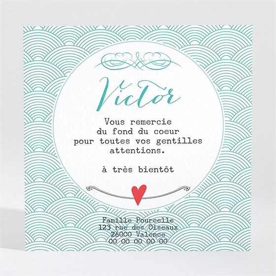 Remerciement naissance tout en photo