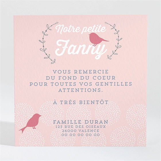 Remerciement naissance notre petite lady