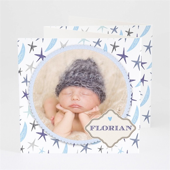 Faire-part naissance Médaillon étoilé réf.N83013