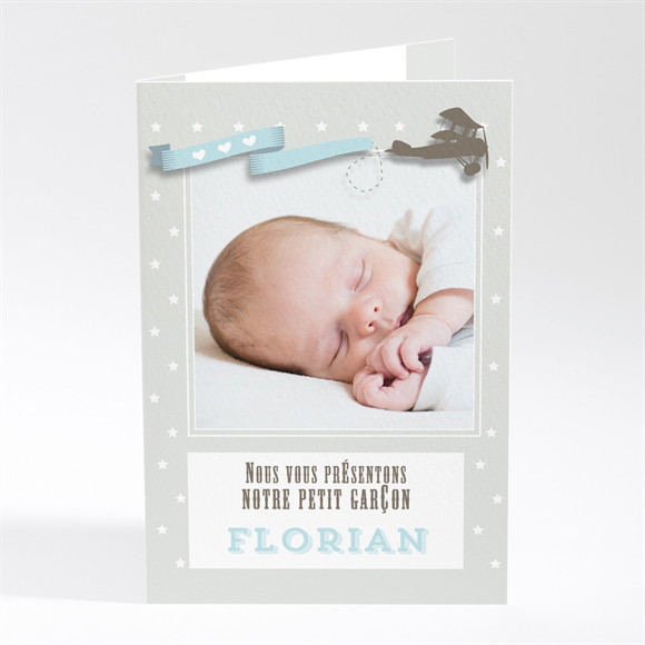 Faire-part naissance Petit avion garçon photo réf.N401451