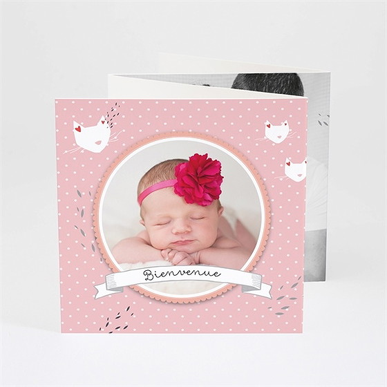 Faire-part naissance notre petit chaton fille