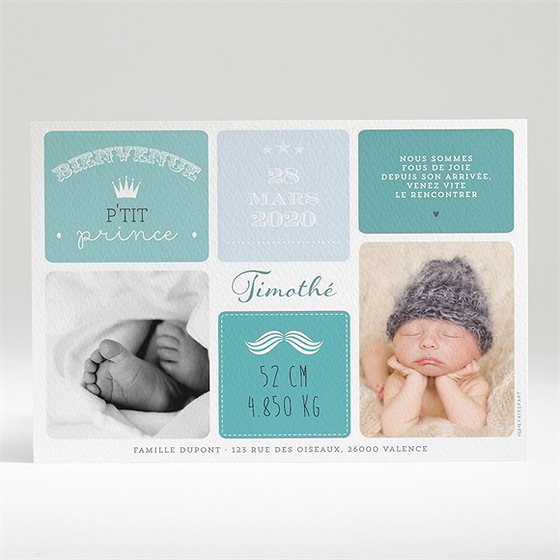Faire-part naissance bienvenue petit prince
