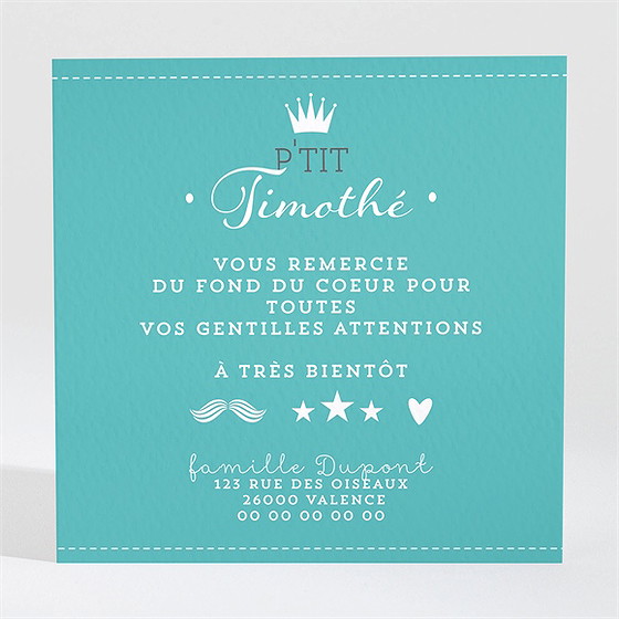 Remerciement naissance bienvenue petit prince