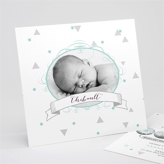 Faire-part naissance motifs et pastilles