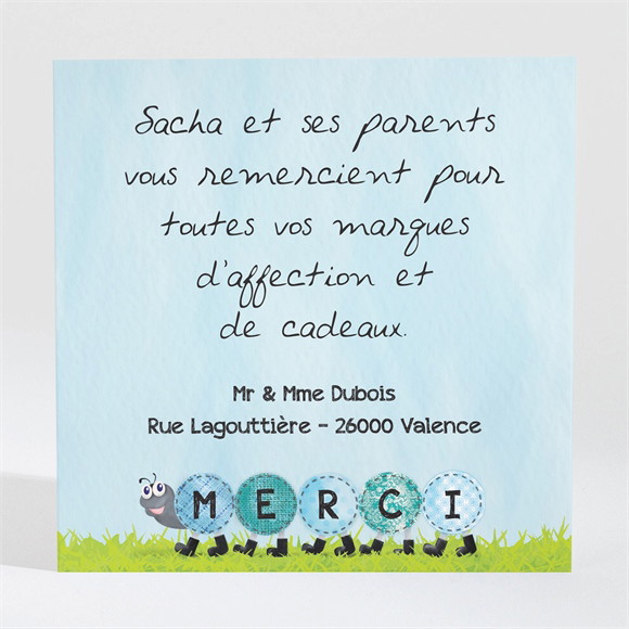 Remerciement naissance Notre petit Escargot réf.N300395