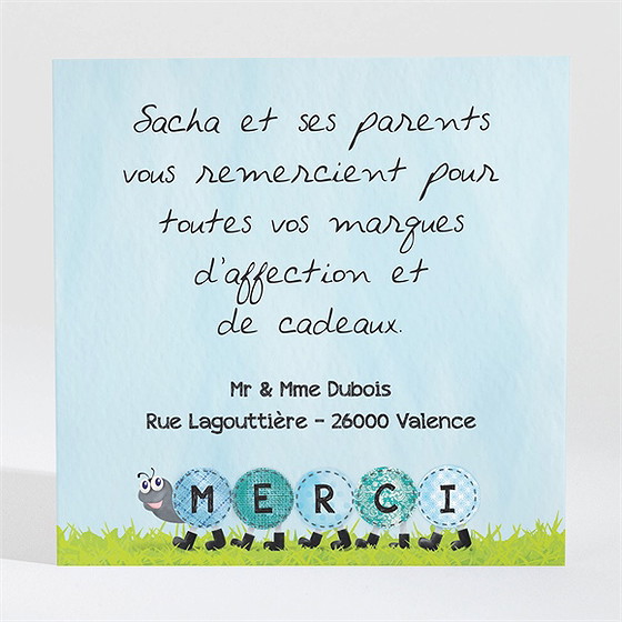 Remerciement naissance notre petit escargot