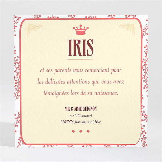 Remerciement naissance petit seigneur