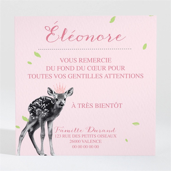 Remerciement naissance Joli Faon réf.N300402