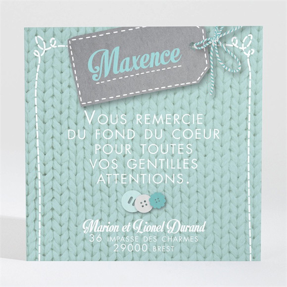 Remerciement naissance Esprit Layette réf.N300406
