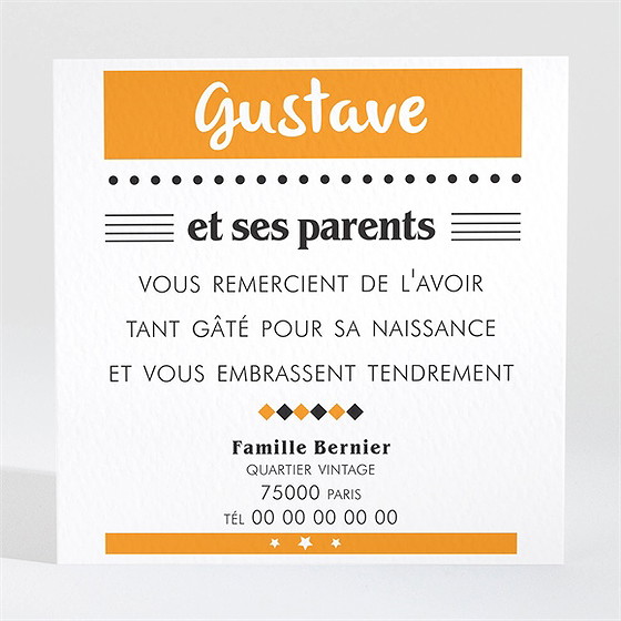 Remerciement naissance tendre annonce