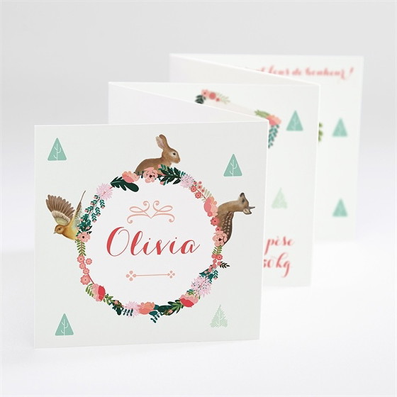 Faire-part naissance petits animaux de la forêt