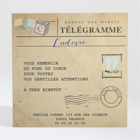 Remerciement naissance Mon petit Passeport réf.N300414