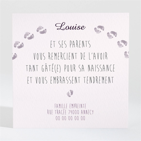 Remerciement naissance Petits petons réf.N300416