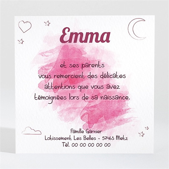 Remerciement naissance joli conte