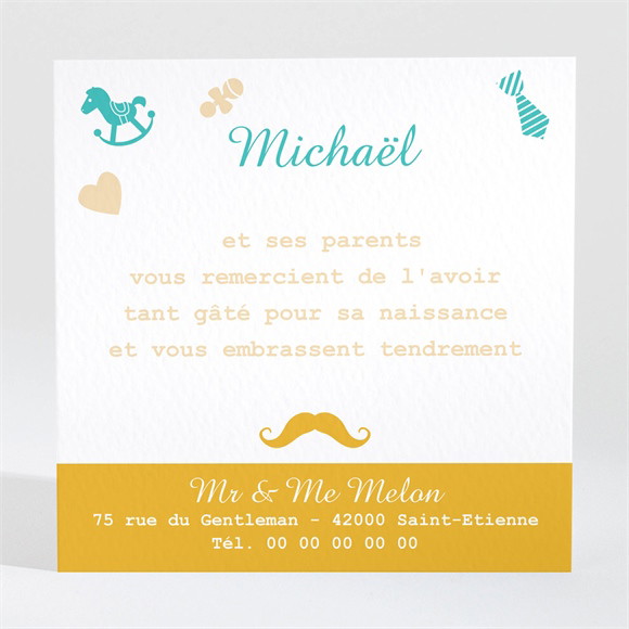 Remerciement naissance Petit Gentleman réf.N300421