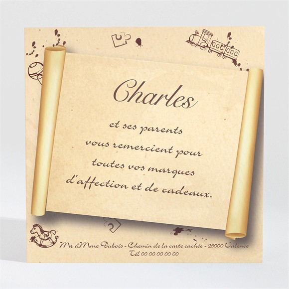 Remerciement naissance Me voici enfin... réf.N300425