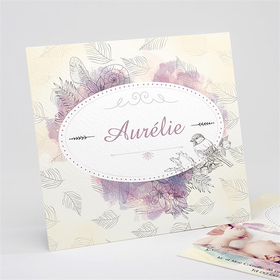 Faire-part naissance jolies couleurs pour fille