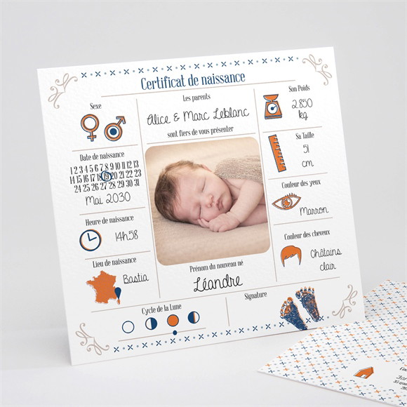 Faire-part naissance Jolis pictogrammes réf.N311113