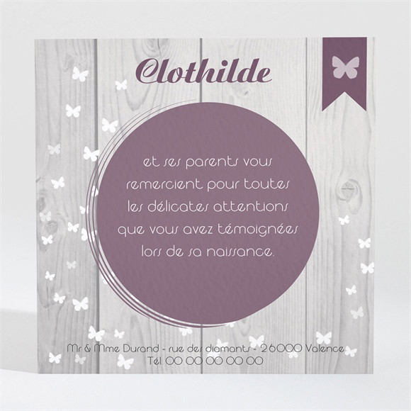 Remerciement naissance Simple et créatif réf.N300434