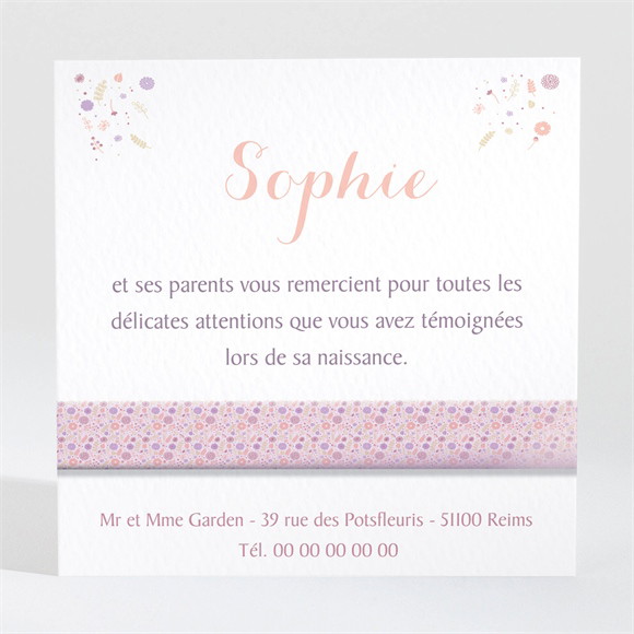 Remerciement naissance Chic et simple réf.N300438