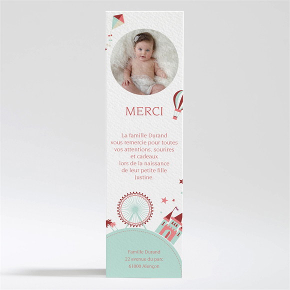 Remerciement naissance Autour de bébé réf.N200325