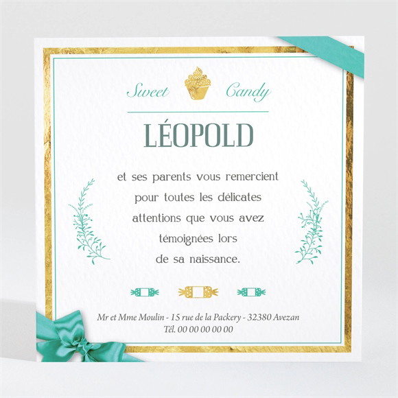 Remerciement naissance multi photos naissance réf.N300440