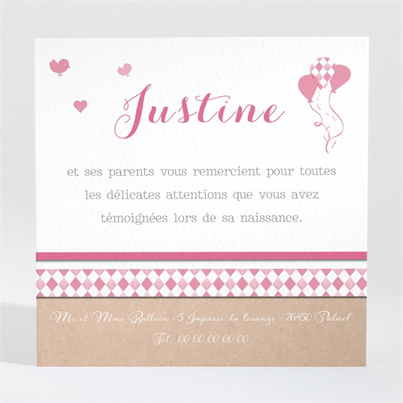 Remerciement naissance Notre Petit Bonheur réf.N300446
