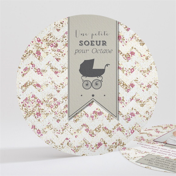 Faire-part naissance Classique vintage photo réf.N32166