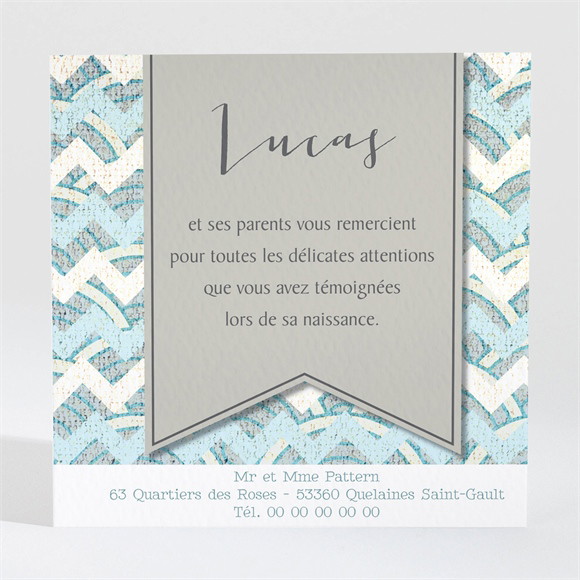 Remerciement naissance Petits Motifs et Landau réf.N300450