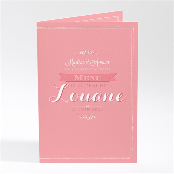 Menu baptême Tendance typographique réf.N401455