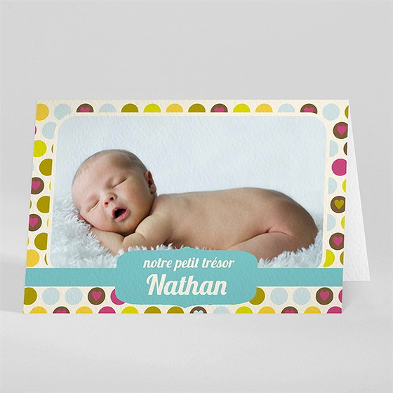 Faire-part naissance confettis vintage