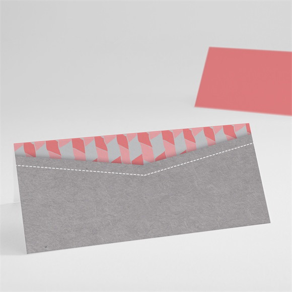 Marque-place baptême Fanions et mosaïque rose réf.N440401