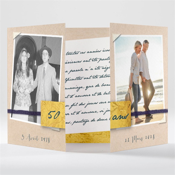 Invitation anniversaire de mariage Notre bonheur réf.N70153