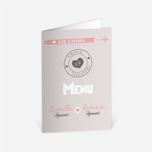 Menu anniversaire de mariage Invitation Air Union réf.N401467