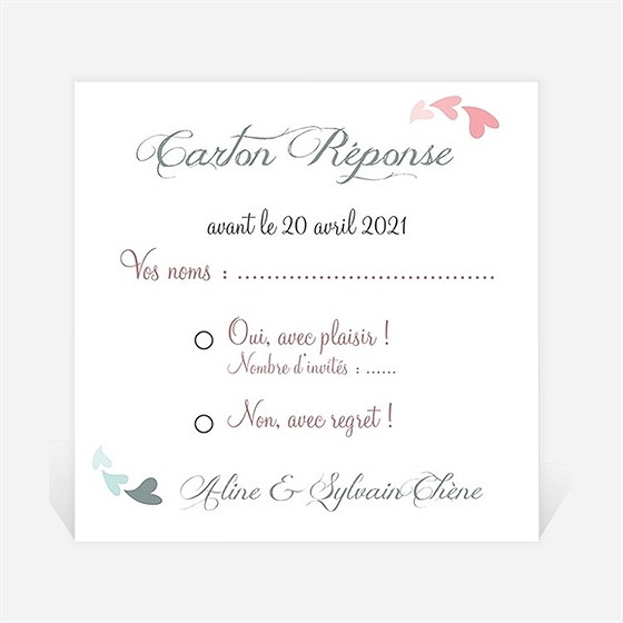 Carton réponse anniversaire de mariage notre alliance