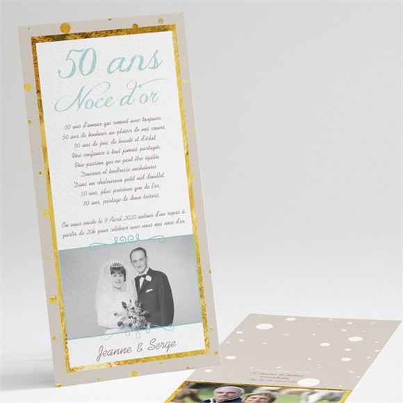 Invitation anniversaire de mariage Invitation Photo originale réf.N22128