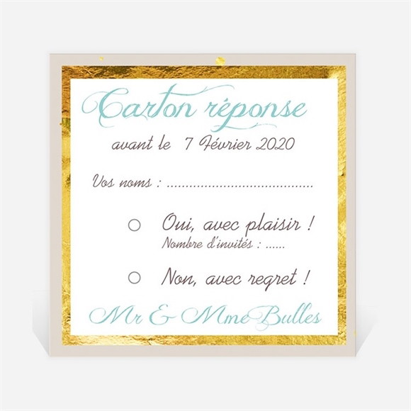 Carton réponse anniversaire de mariage Invitation Photo originale réf.N300459