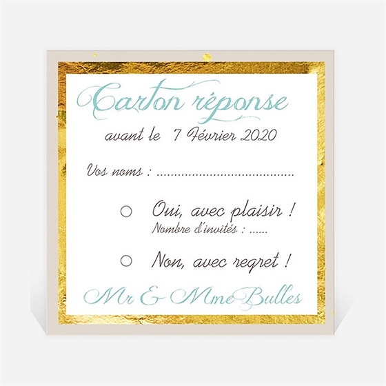 Carton réponse anniversaire de mariage invitation photo originale