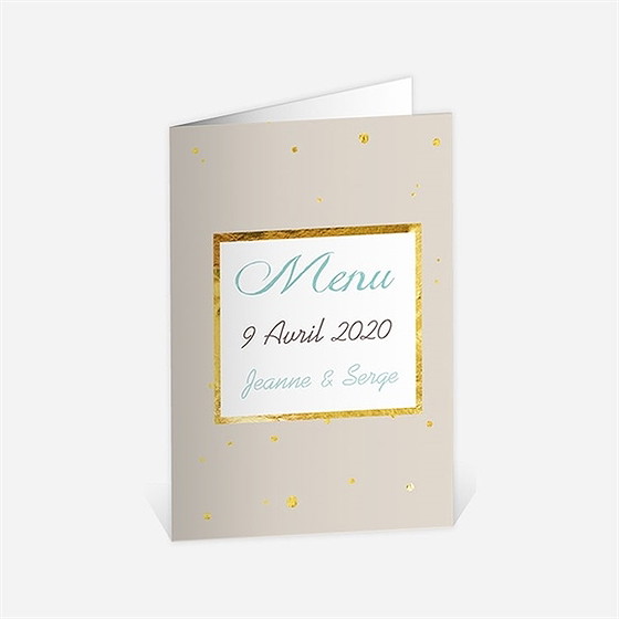 Menu anniversaire de mariage invitation photo originale